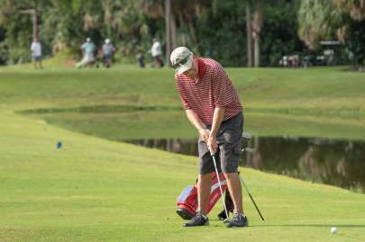 Resident playing golf