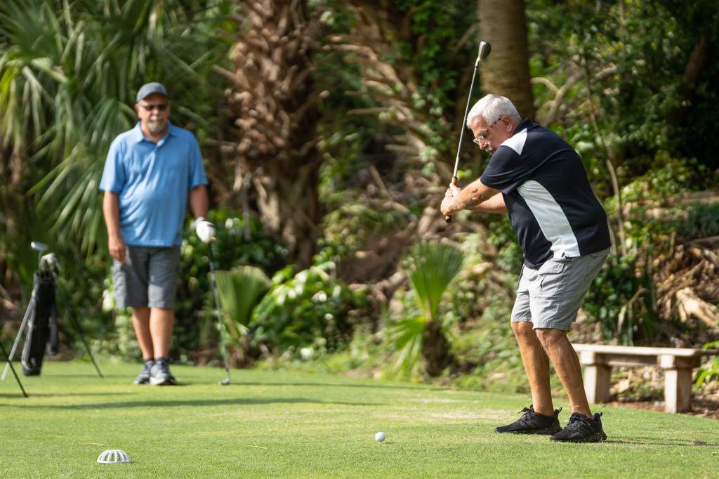 Residents playing golf