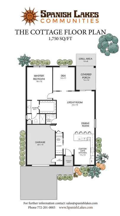 Spanish Lakes Communities: The Cottage Floor Plan, 1,750 sq ft