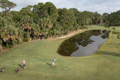 Residents playing golf