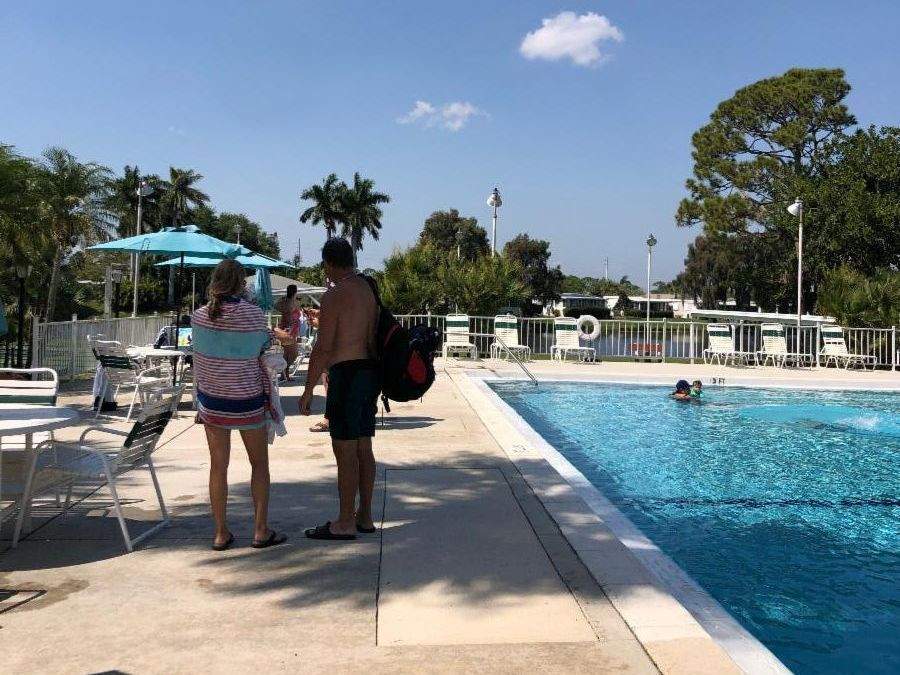 A refreshing moment at the guest pool.