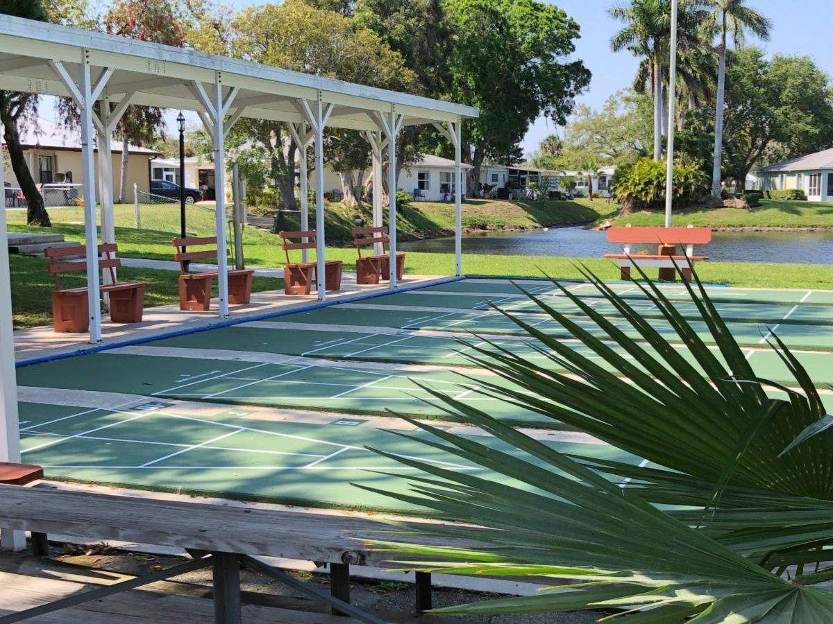 How inviting do these shuffleboard courts look?