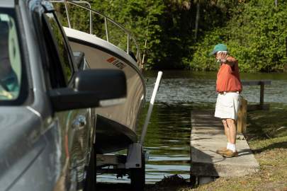 Resident on boat dock